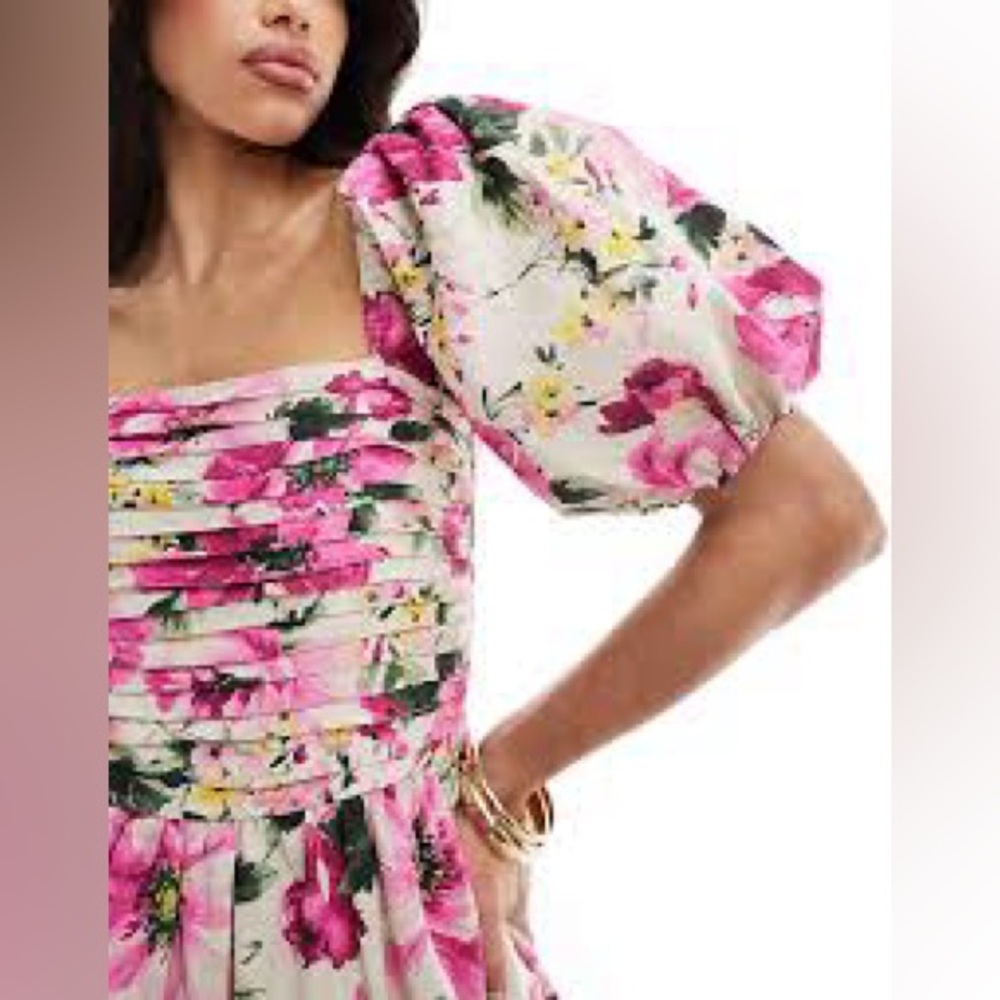 Abercrombie & Fitch Pink Floral Midi Dress